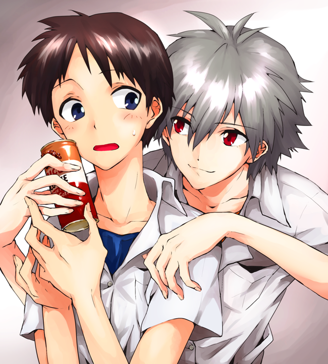 ikari shinji and nagisa kaworu (neon genesis evangelion) drawn by sadayoshi_(honeydew)