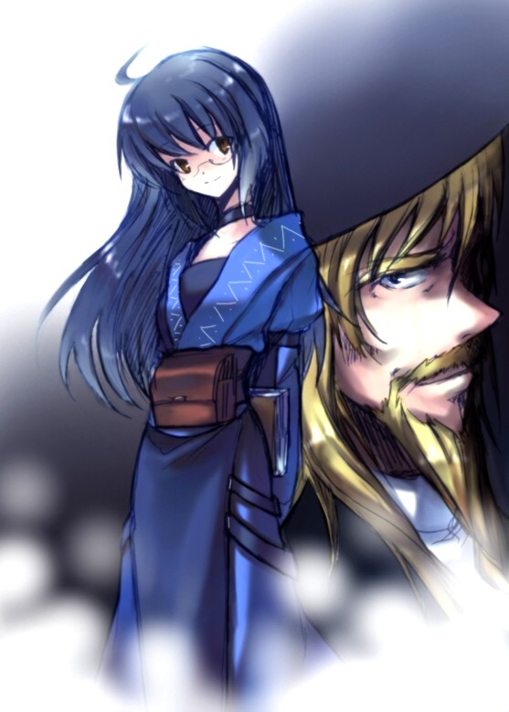kirisame marisa and morichika rinnosuke (touhou) drawn by onimaru_gonpei