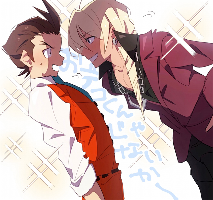apollo justice and klavier gavin (ace attorney) drawn by grgrton