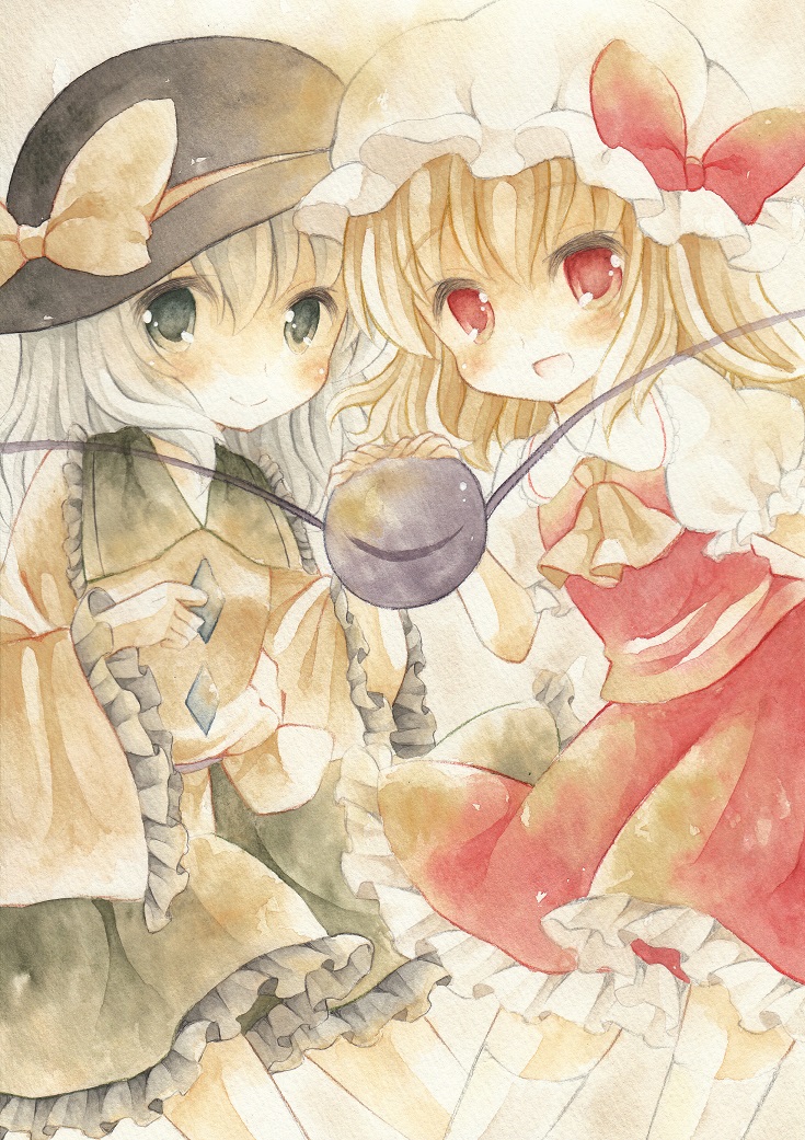 flandre scarlet and komeiji koishi (touhou) drawn by kagome_f