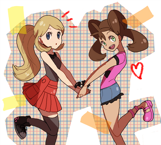 serena and shauna (pokemon and 1 more) drawn by akiyama_sai_fai
