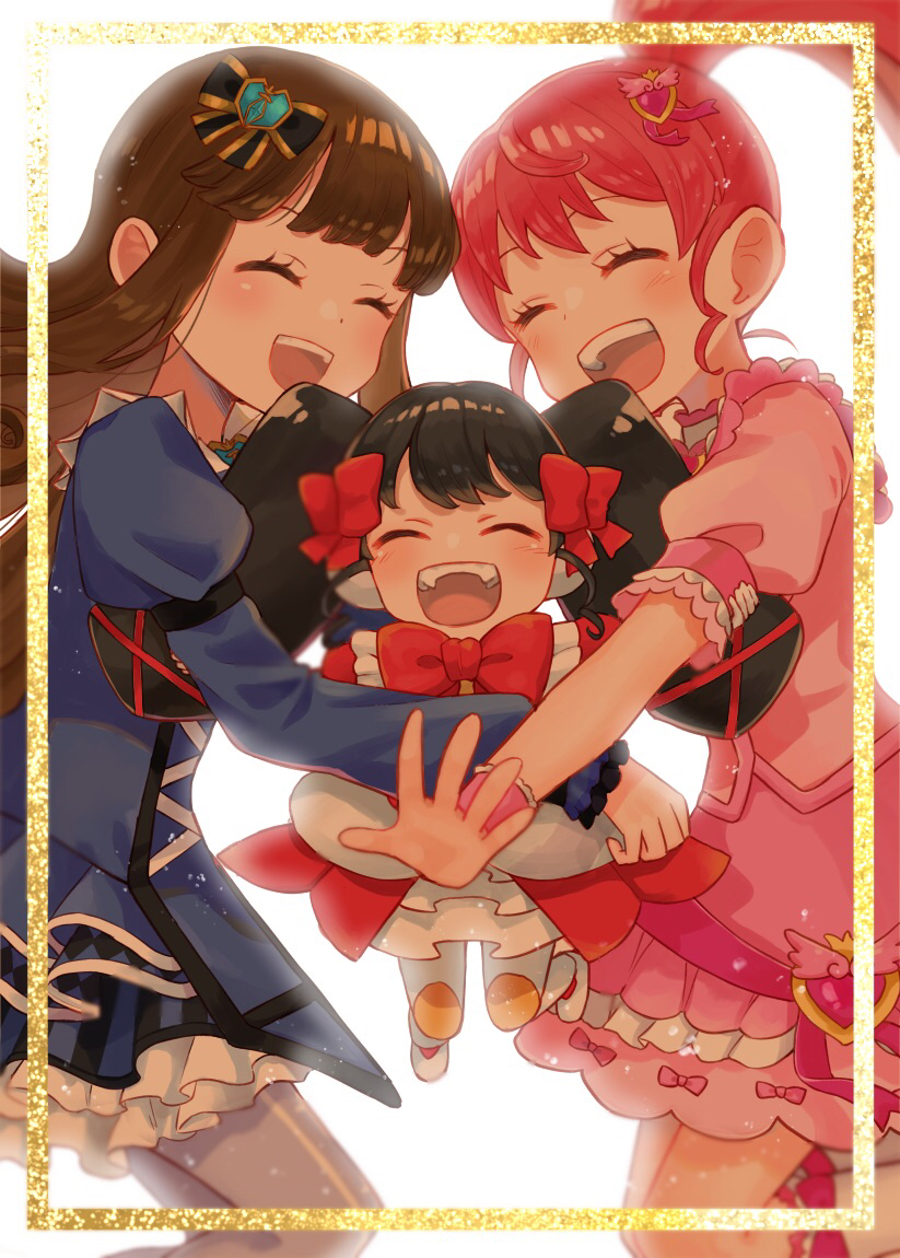 kurosu aroma, shiratama mikan, and gaaruru (pretty series and 1 more) drawn by jinno_(jin_c_kkry)