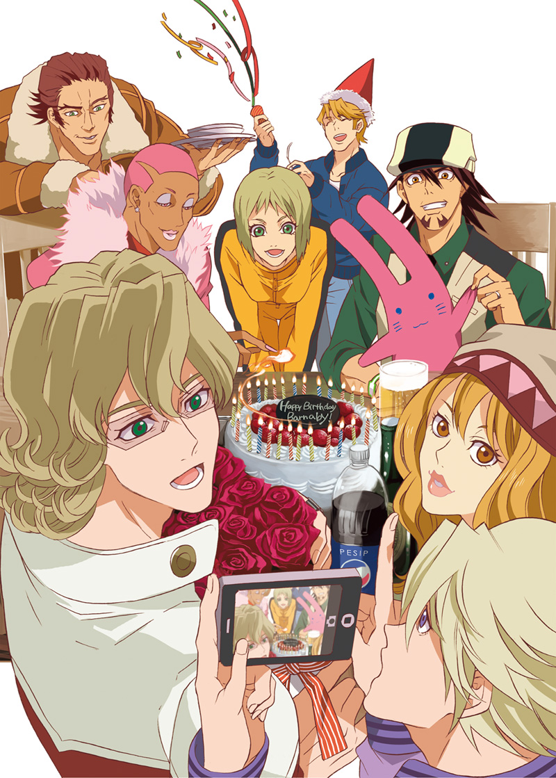 barnaby brooks jr., kaburagi t. kotetsu, ivan karelin, huang pao-lin, karina lyle, and 3 more (tiger & bunny) drawn by fujimura_(marina)
