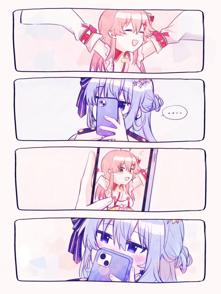 hoshimachi suisei and sakura miko (hololive) drawn by yumi5469