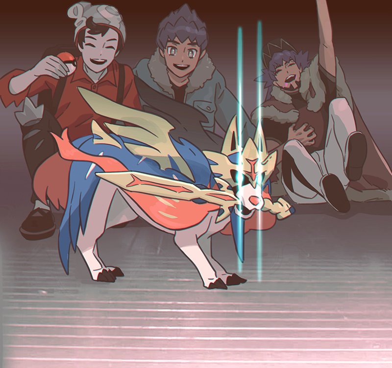 leon, hop, victor, and zacian (pokemon and 1 more) drawn by mikripkm