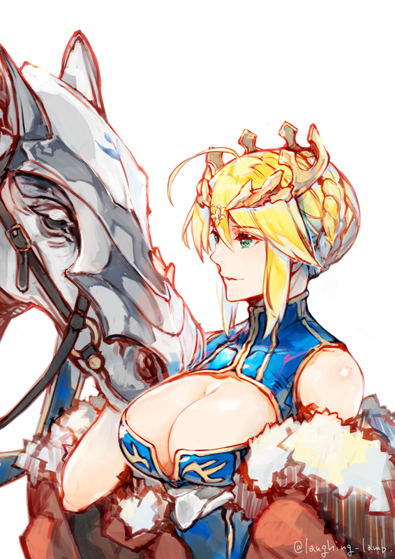 artoria pendragon and dun stallion (fate and 1 more) drawn by itou_misei