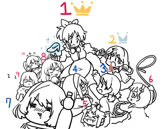 takagaki kaede, sagisawa fumika, ichinose shiki, futaba anzu, koshimizu sachiko, and 5 more (idolmaster and 3 more) drawn by chiko and drawfag