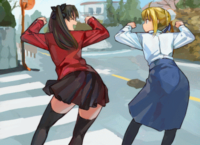 artoria pendragon, saber, and tohsaka rin (fate and 2 more)