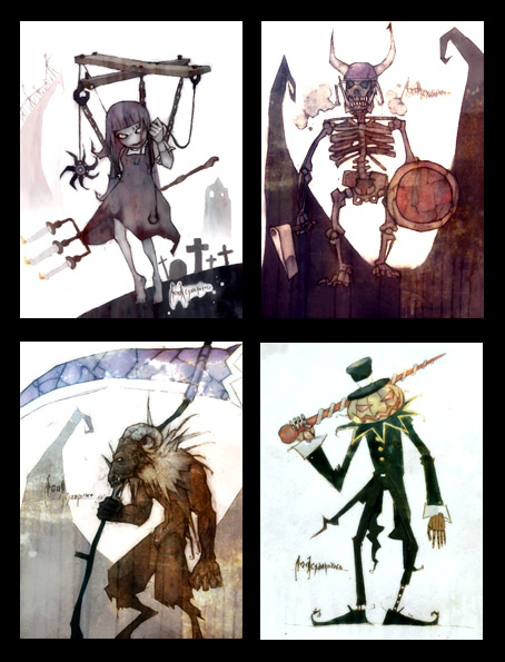 baphomet, marionette, jakk, and orc skeleton (ragnarok online) drawn by cyanporoco