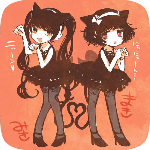 peach maki and miki (hoozuki no reitetsu) drawn by miyuko