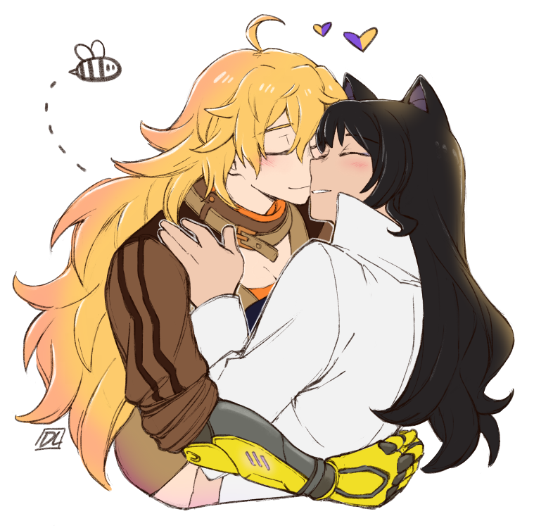 yang xiao long and blake belladonna (rwby) drawn by dlanon