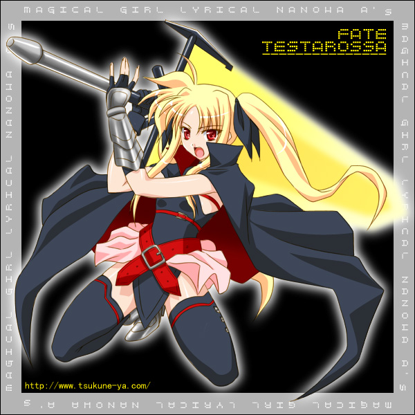 fate testarossa and bardiche (lyrical nanoha and 1 more) drawn by kakitsubata_tsukune