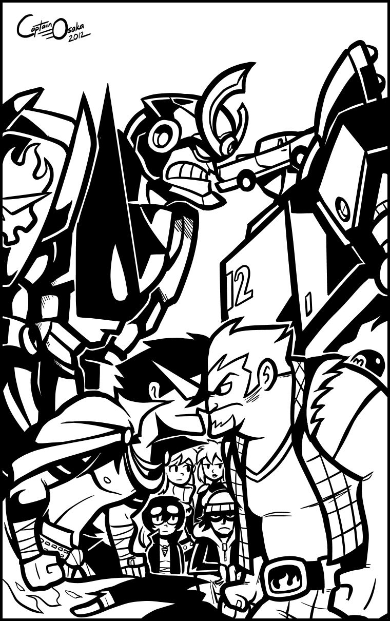 yoko littner, simon, kamina, gurren-lagann, kiva, and 2 more (tengen toppa gurren lagann and 1 more) drawn by captainosaka