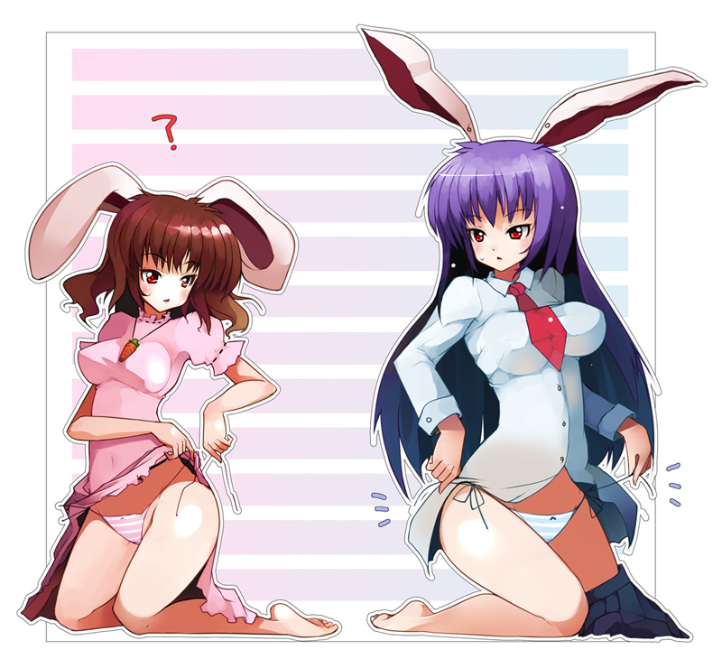 reisen udongein inaba and inaba tewi (touhou) drawn by ippongui