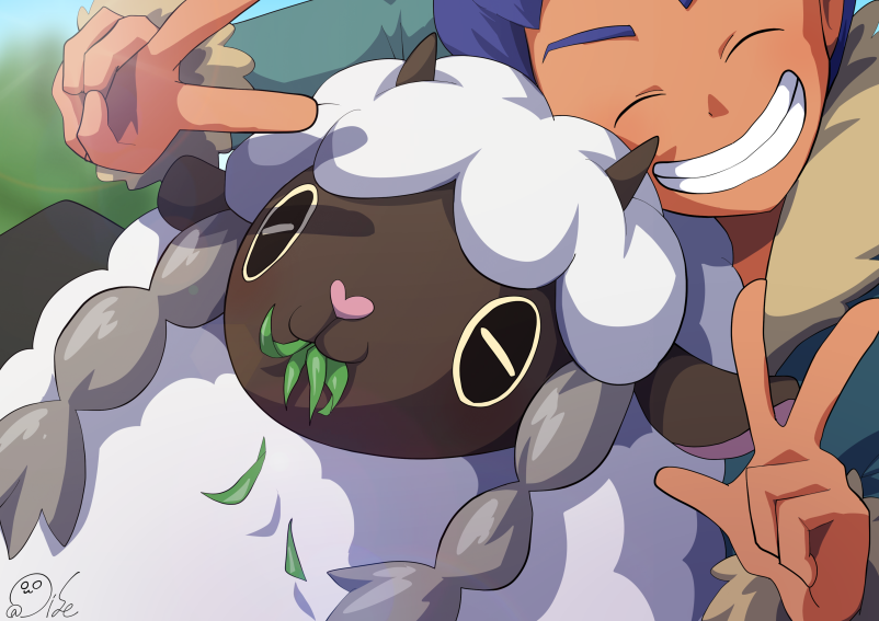 hop and wooloo (pokemon and 1 more) drawn by oooise