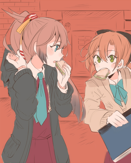 akigumo and kazagumo (kantai collection) drawn by itomugi-kun