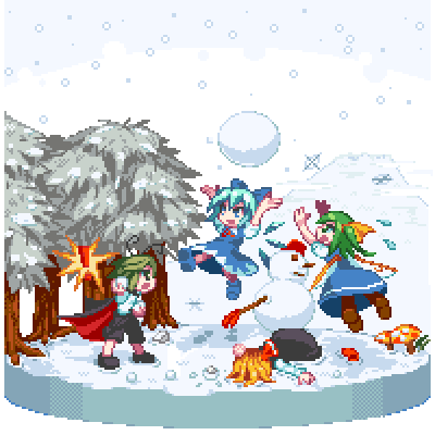 cirno, rumia, daiyousei, and wriggle nightbug (touhou) drawn by pedoroiya