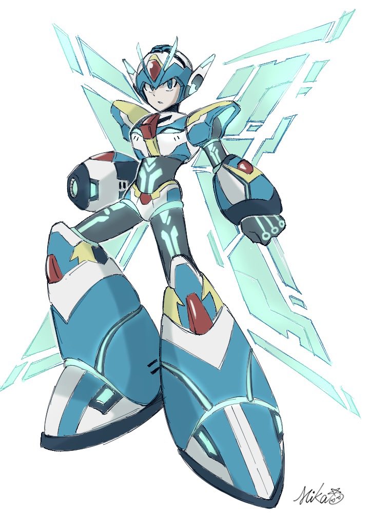 x and dive armor x (mega man and 2 more) drawn by mikan_763