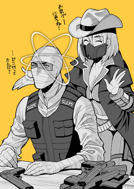courier and joshua graham (fallout and 1 more) drawn by yukiyanagi