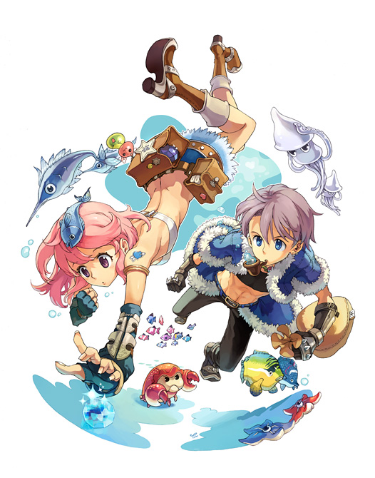 poring, whitesmith, stalker, poporing, phen, and 3 more (ragnarok online) drawn by tiv