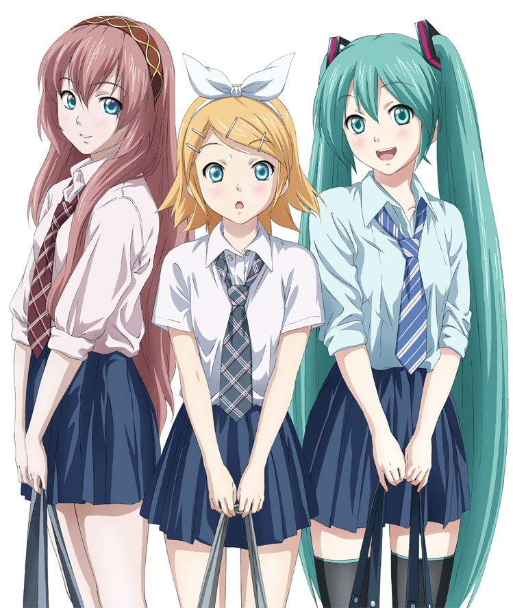 hatsune miku, kagamine rin, and megurine luka (vocaloid) drawn by tsuji_masatoshi
