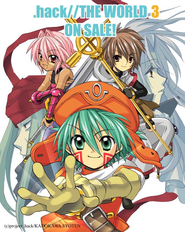 kunisaki rena, kunisaki shugo, sora, curl, and kazu (.hack// and 2 more) drawn by izumi_rei