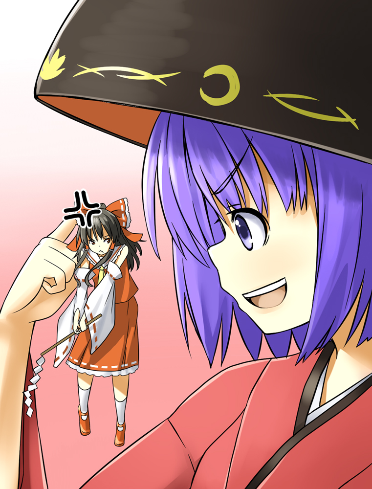 hakurei reimu and sukuna shinmyoumaru (touhou) drawn by kuro_oolong