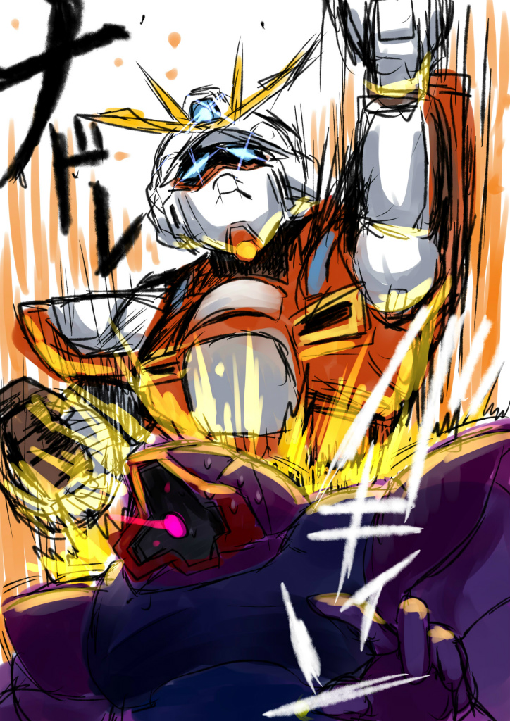 dom and build burning gundam (gundam and 2 more) drawn by ichigain