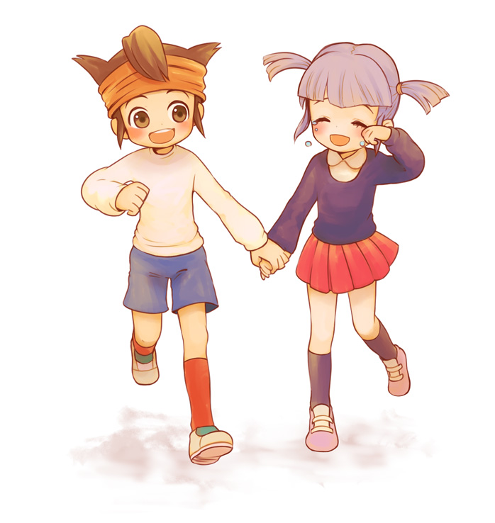 endou mamoru and kudou fuyuka (inazuma eleven) drawn by usasayo
