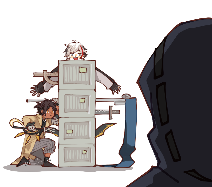doctor, thorns, and elysium (arknights) drawn by ivority
