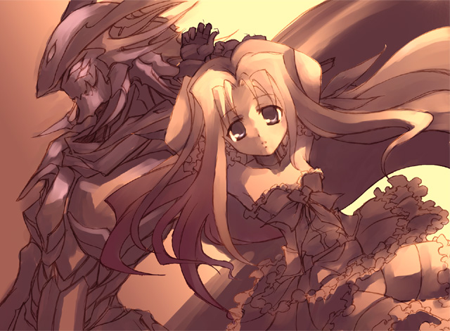 lutecia alpine and garyuu (lyrical nanoha and 1 more) drawn by kouno_hikaru