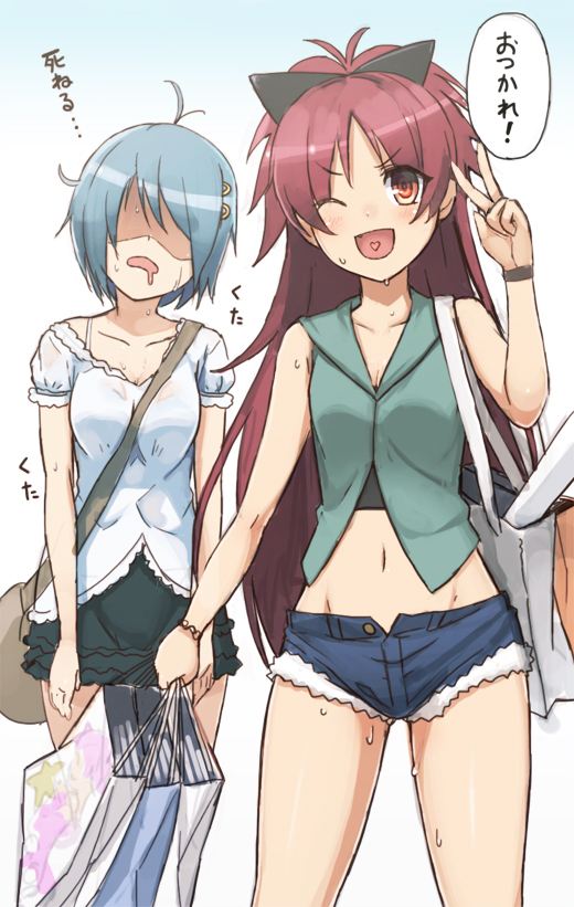 miki sayaka and sakura kyoko (mahou shoujo madoka magica) drawn by ookuma_nekosuke