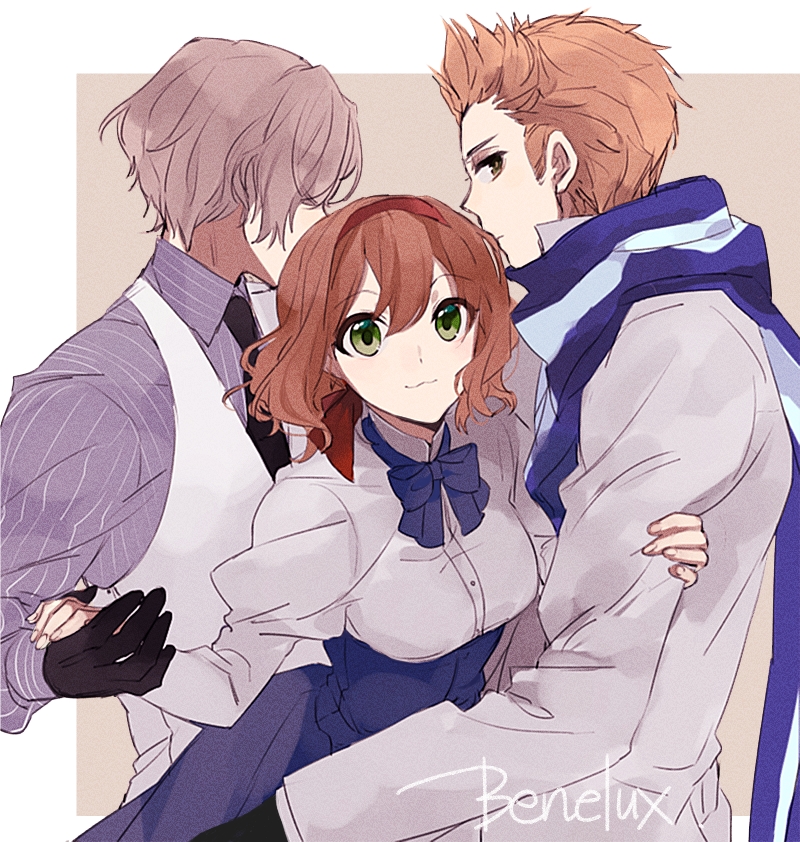 belgium, netherlands, and luxembourg (axis powers hetalia) drawn by hita_(hitapita)