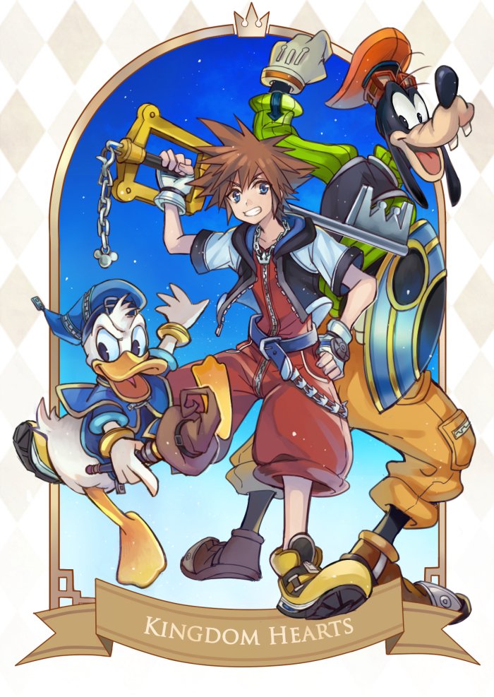 sora, donald duck, and goofy (kingdom hearts and 1 more) drawn by yurichi_(artist)