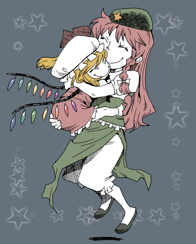 flandre scarlet and hong meiling (touhou) drawn by onikobe_rin