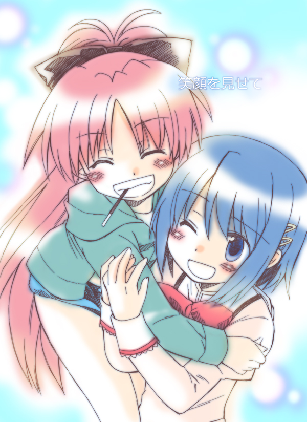 miki sayaka and sakura kyoko (mahou shoujo madoka magica) drawn by usami_wataru