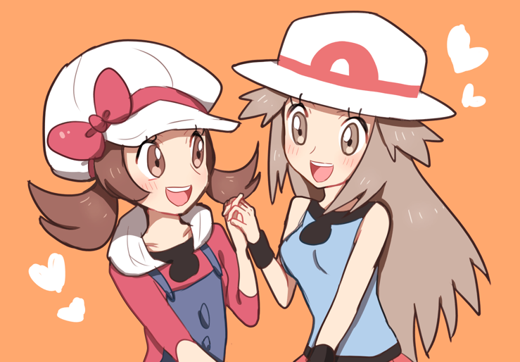 leaf and lyra (pokemon and 2 more) drawn by ako_(ako0905)