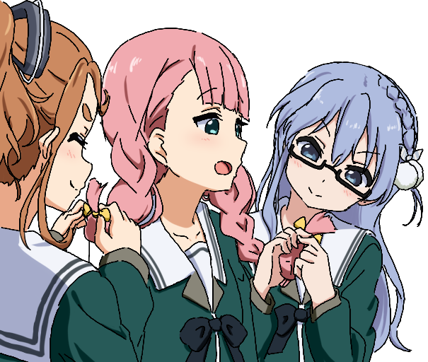 maruyama akane, kamiki mikami, and kono miyako (22/7) drawn by igashiko