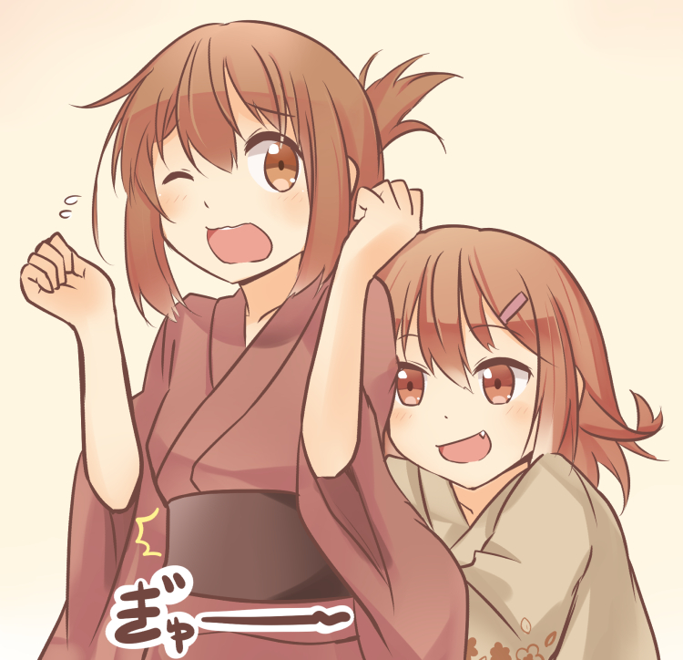 inazuma and ikazuchi (kantai collection) drawn by ido_(teketeke)