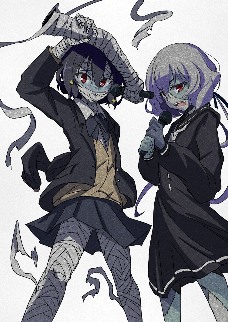 konno junko and mizuno ai (zombie land saga) drawn by takebayashi