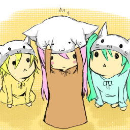 hatsune miku, kagamine rin, and megurine luka (vocaloid and 1 more) drawn by silver_moon_dust