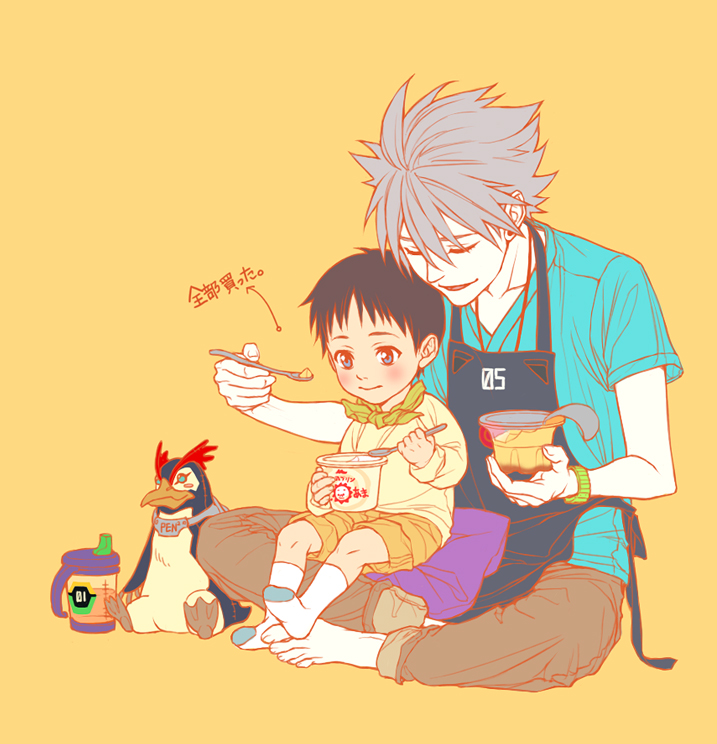 ikari shinji, nagisa kaworu, and penpen (neon genesis evangelion) drawn by twoframe