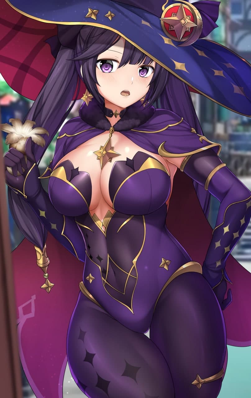 mona (genshin impact) drawn by sheita