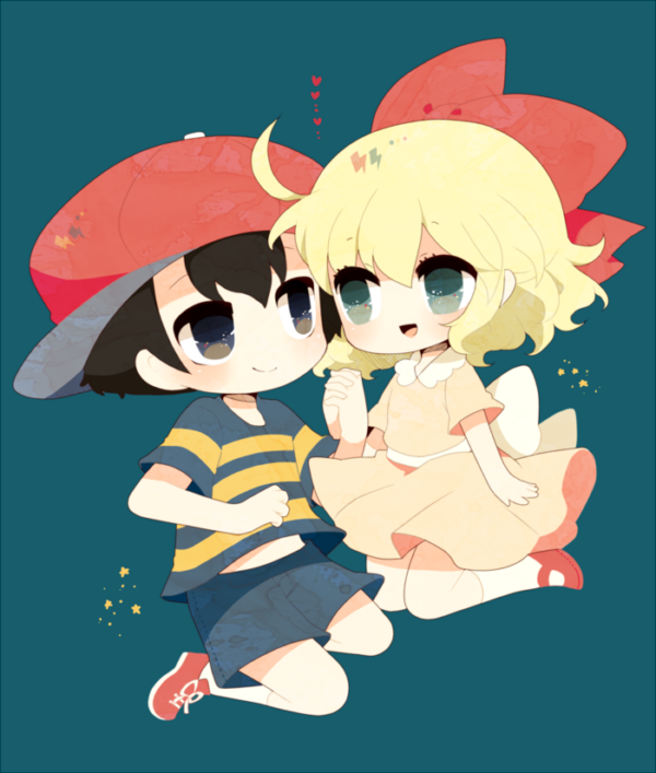 ness and paula (mother and 1 more) drawn by haru_(kyou)