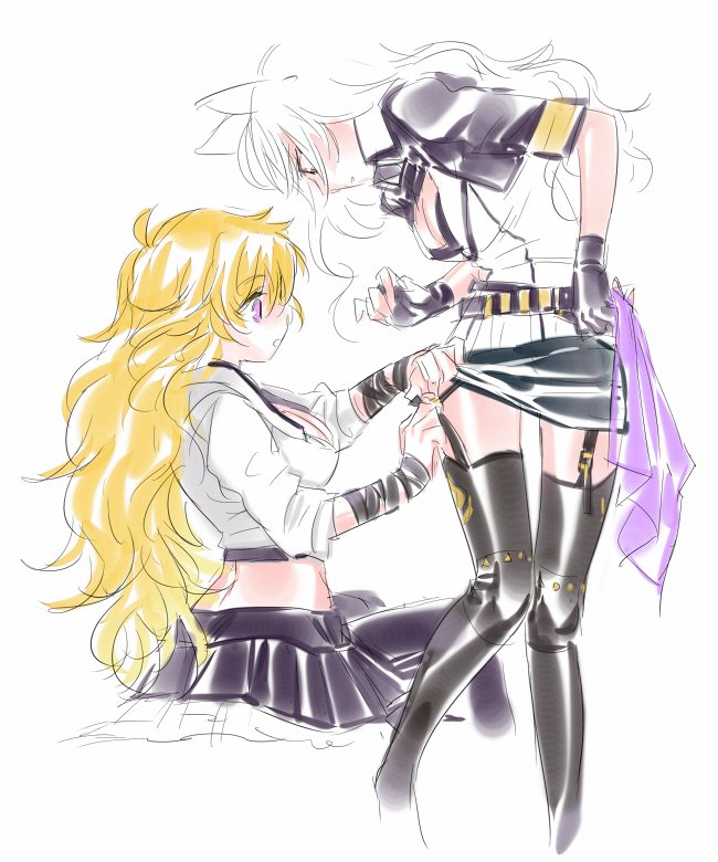 yang xiao long and blake belladonna (rwby) drawn by mugupo