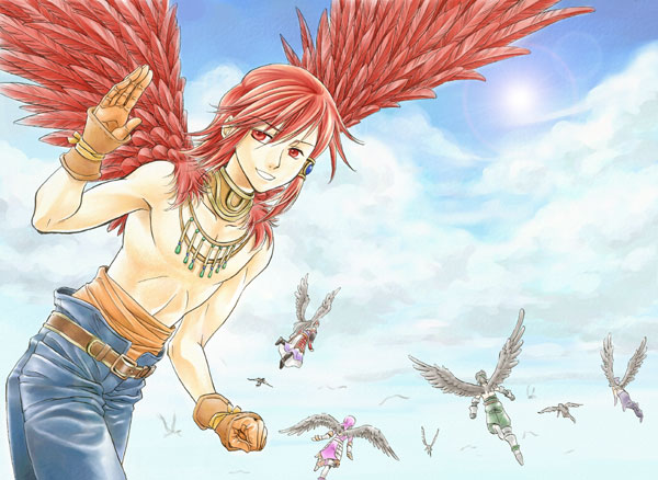 llyud and aegyl (final fantasy and 2 more) drawn by kimagureneko