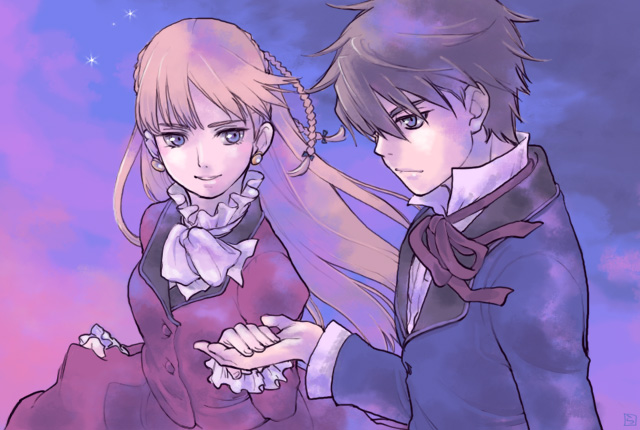 heero yuy and relena peacecraft (gundam and 1 more) drawn by rakusuke