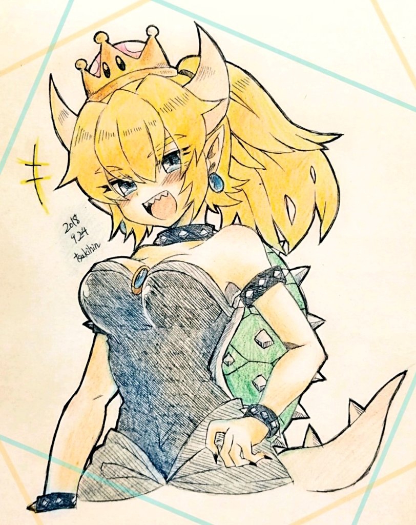 bowsette (mario and 1 more) drawn by tsukihin