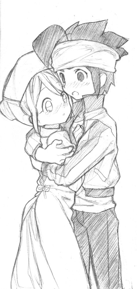 endou mamoru and kudou fuyuka (inazuma eleven go and 1 more) drawn by maetaku