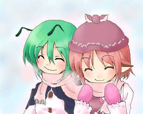 mystia lorelei and wriggle nightbug (touhou) drawn by hirase_yuu